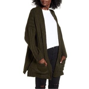 TopShop Green Oversized Open Front Knit Cardigan Size S